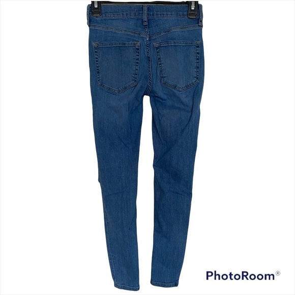 FREE PEOPLE  Busted in Mid Stone Blue Skinny Jeans, Size 25 - Picture 4 of 10